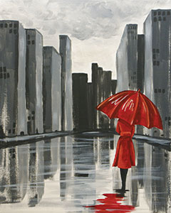 240x300 Wine And Canvas Painting Red Umbrella - The Red Umbrella Painting