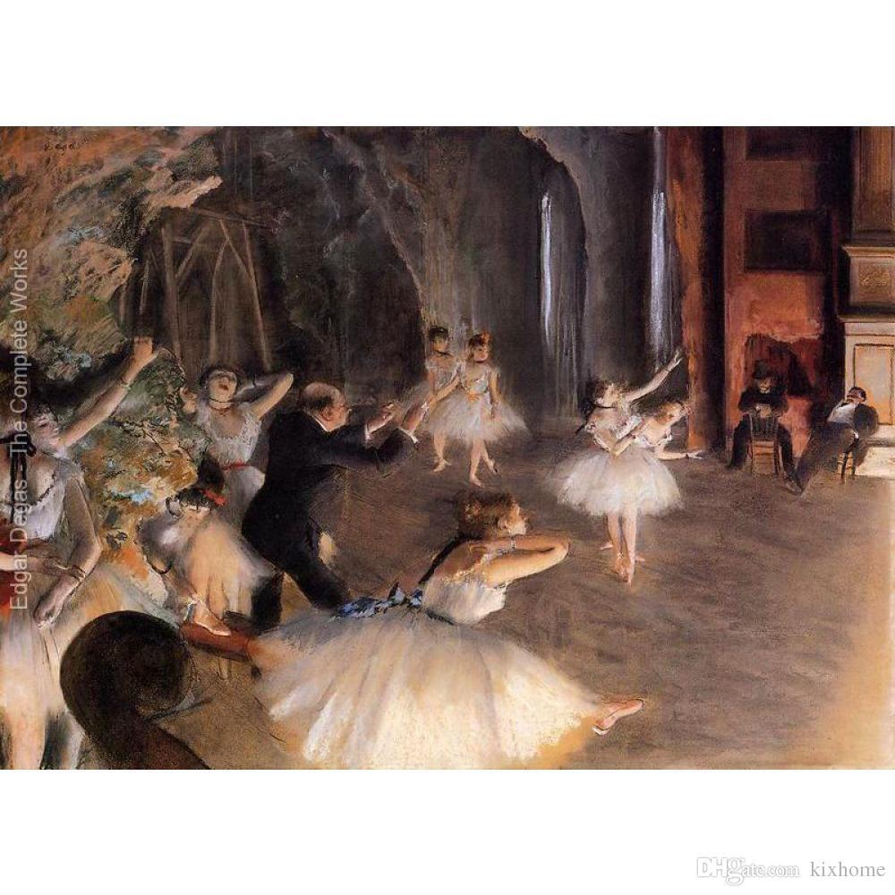 1000x1000 2018 Dancer Painting By Edgar Degas The Rehearsal On Stage Canvas - The Rehearsal Painting