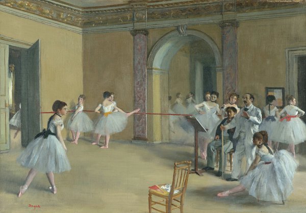 600x418 Edgar Degas, Rehearsal Hall - The Rehearsal Painting
