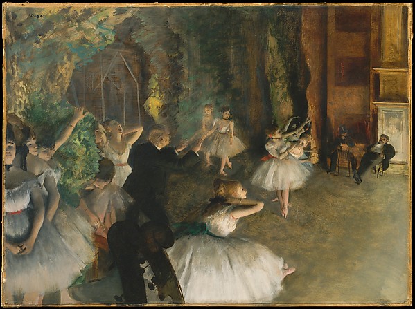 599x447 Edgar Degas The Rehearsal Of The Ballet Onstage The Met - The Rehearsal Painting