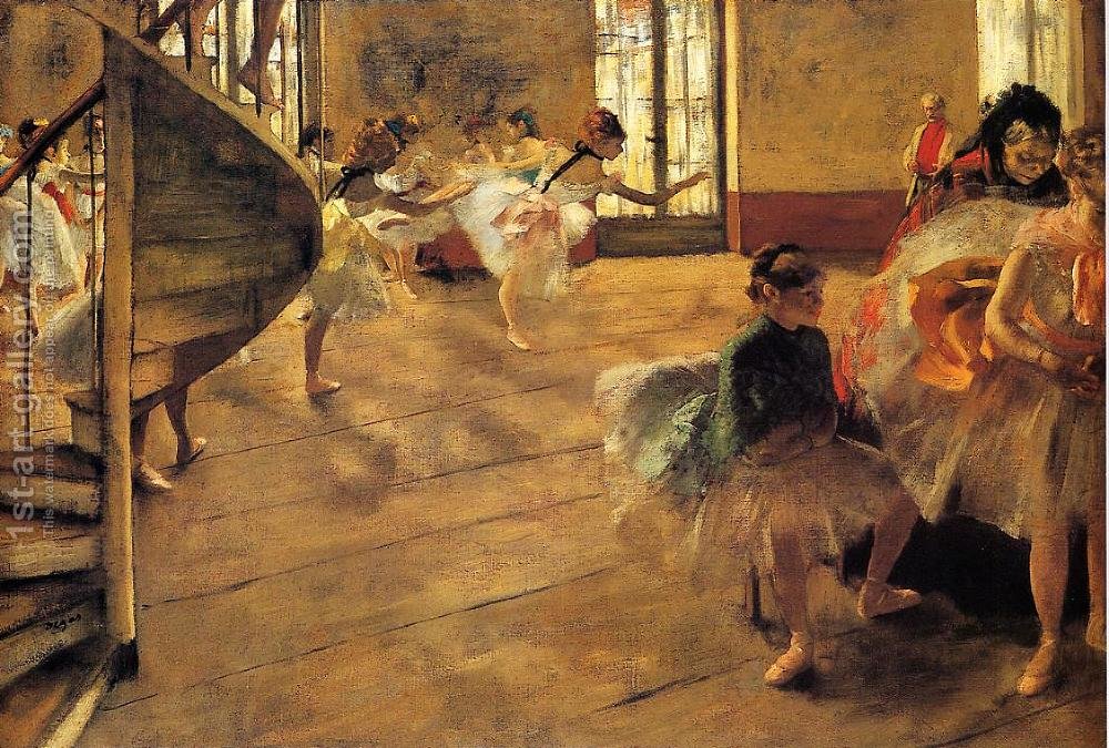 1000x675 The Rehearsal 1877 Edgar Degas Reproduction 1st Art Gallery - The Rehearsal Painting