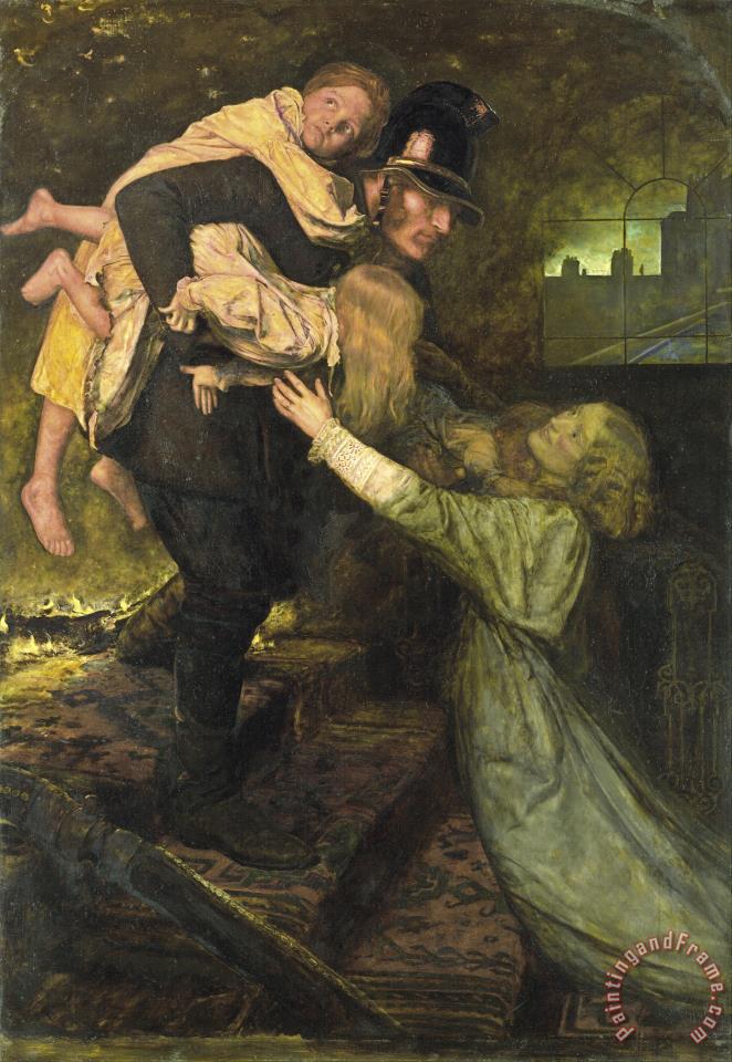 662x960 John Everett Millais The Rescue Painting - The Rescue Painting