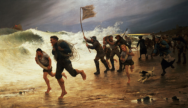 600x344 The Rescue Painting By Maurice Poirson - The Rescue Painting
