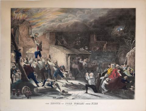 480x365 D. Wiest, Painter, The Rescue Of John Wesley From Fire February - The Rescue Painting