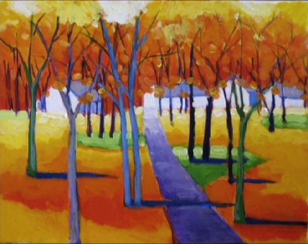 607x480 The Road Not Taken Painting By Christopher Morgan - The Road Not Taken Painting