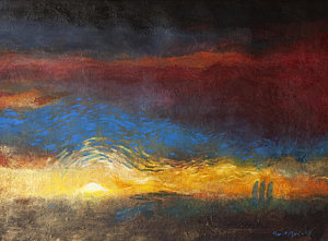 300x221 The Road To Emmaus Painting By Daniel Bonnell - The Road To Emmaus Painting