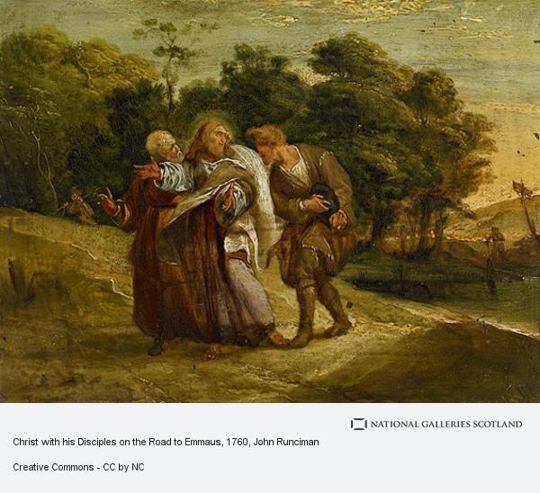 600x548 Christ With His Disciples On The Road To Emmaus National - The Road To Emmaus Painting