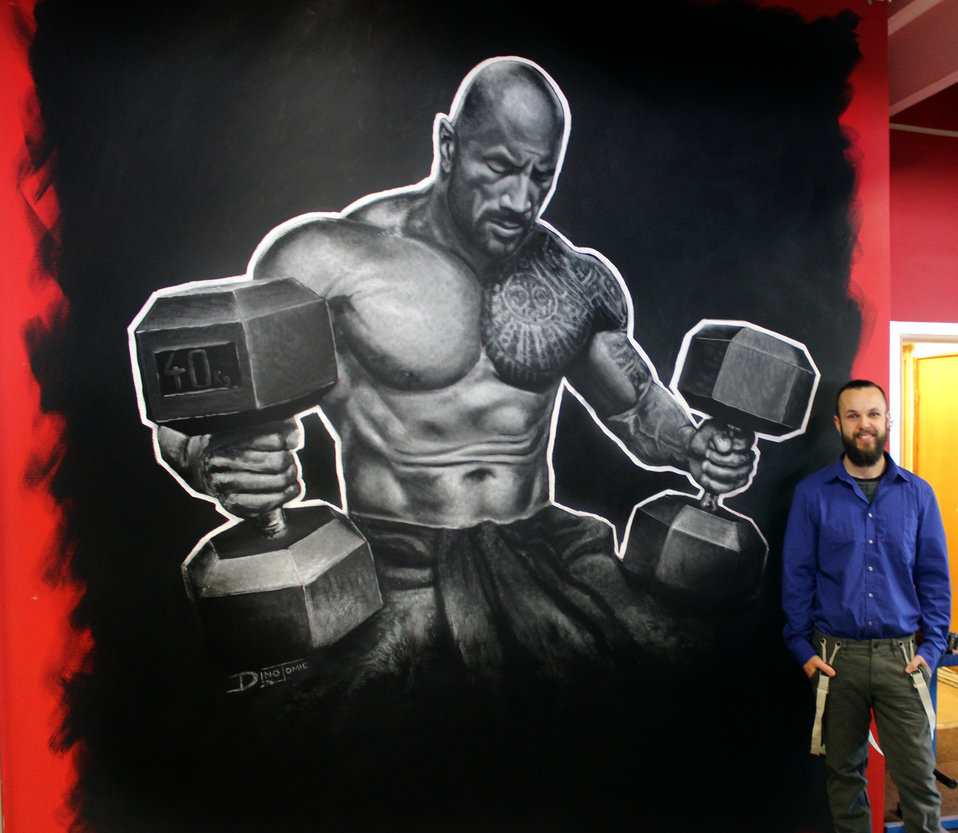 958x833 The Rock Wall Painting By Atomiccircus - The Rock Painting
