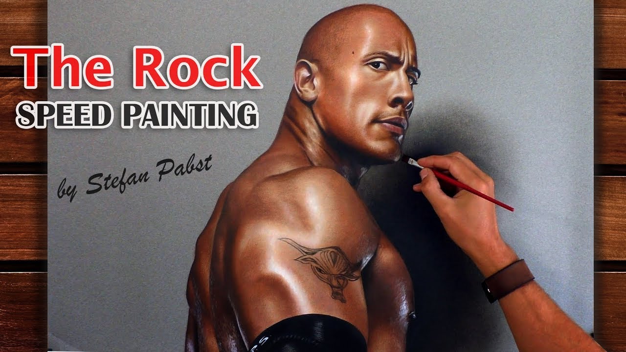 1280x720 The Rock Speed Drawingpainting Theme Siri (Dwayne Johnson - The Rock Painting