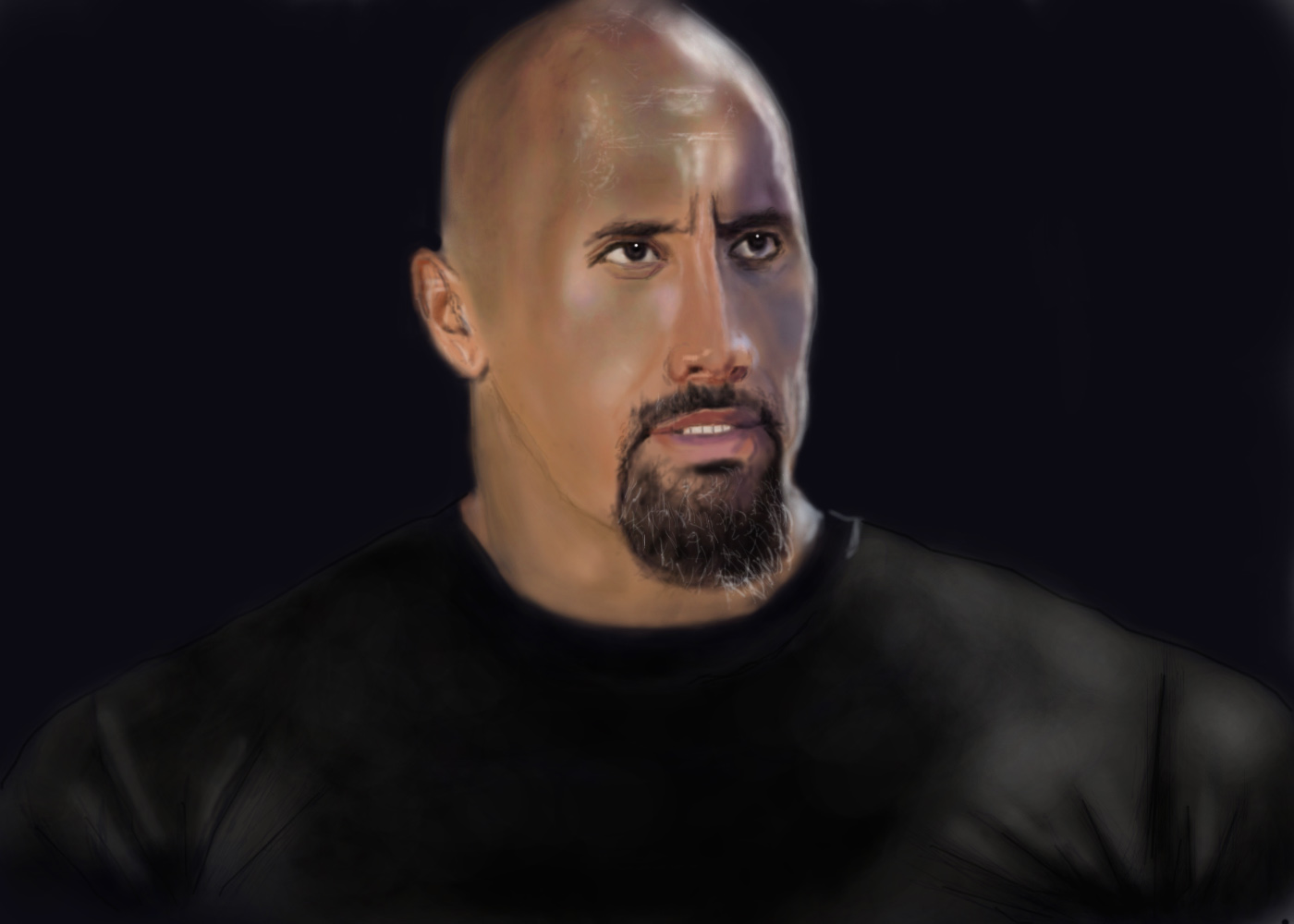 1400x1000 Digital Painting Of Dwayne Johnson(The Rock) A2ztuts - The Rock Painting