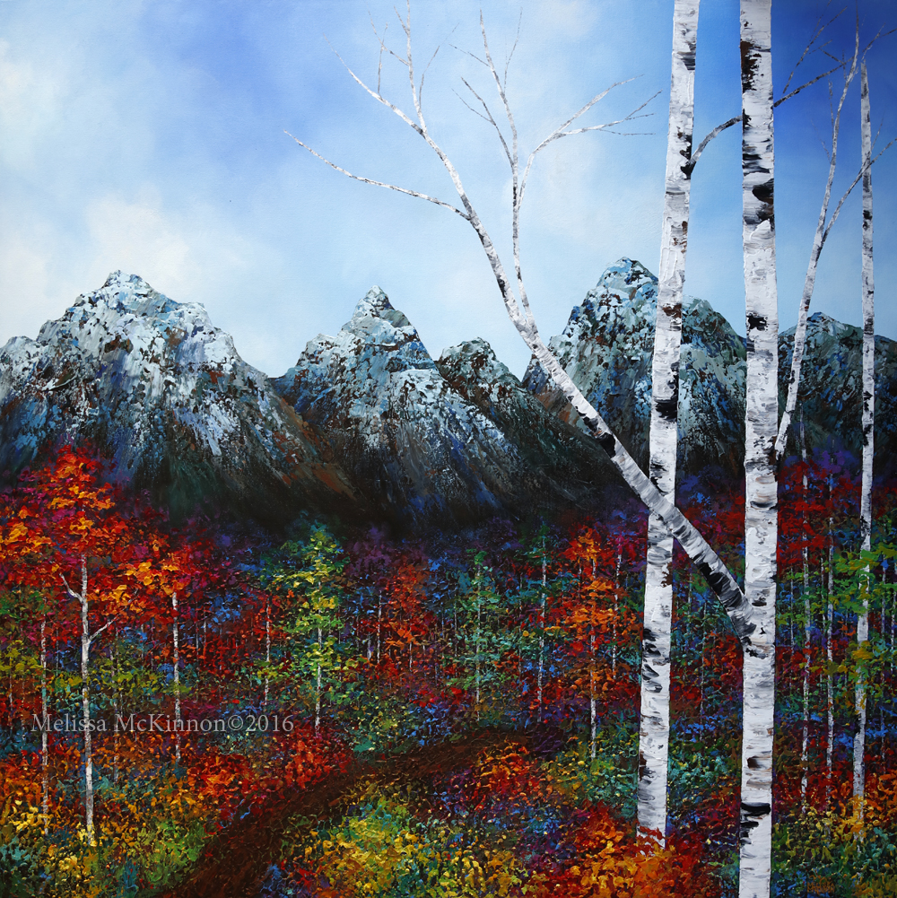 1000x1001 Majestic Mountains New Paintings By Canadian Contemporary Artist - The Rocky Mountains Painting