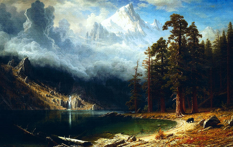 900x570 Mount Corcoran Painting By Albert Bierstadt - The Rocky Mountains Painting