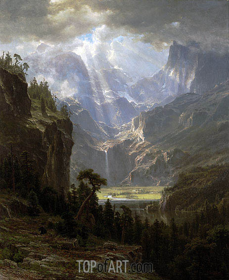 463x567 Rocky Mountains, Lander's Peak Bierstadt Painting Reproduction - The Rocky Mountains Painting