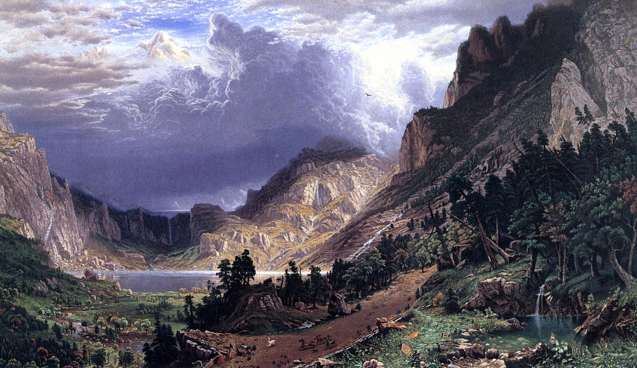 1249x722 Storm In The Rocky Mountains Mt Rosalie Painting Albert - The Rocky Mountains Painting