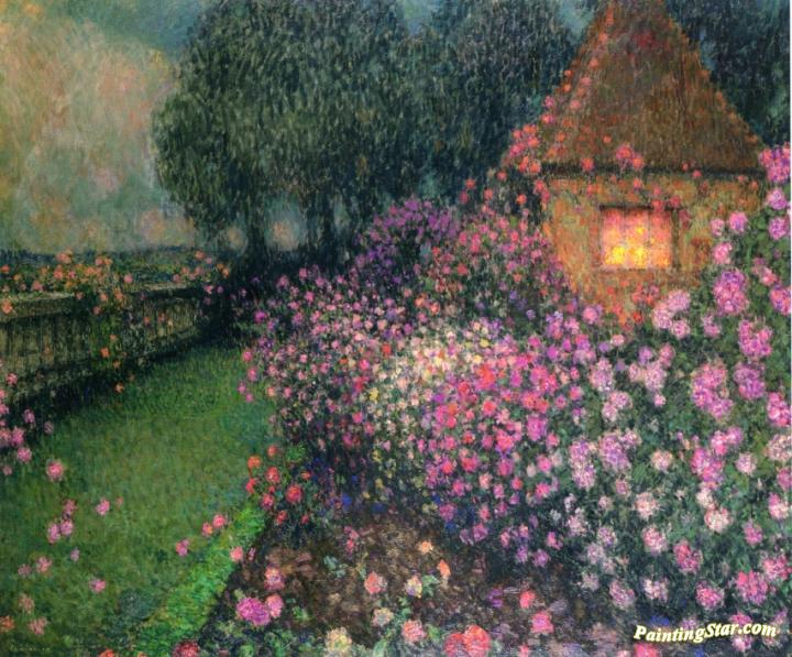 720x597 A Pavilion In The Rose Garden, Geberoy Artwork By Henri Le Sidaner - The Rose Painting