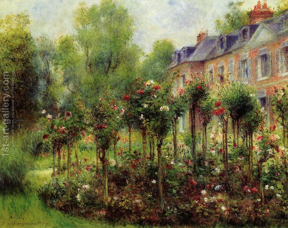 1000x791 The Rose Garden At Wargemont Pierre Auguste Renoir Reproduction - The Rose Painting