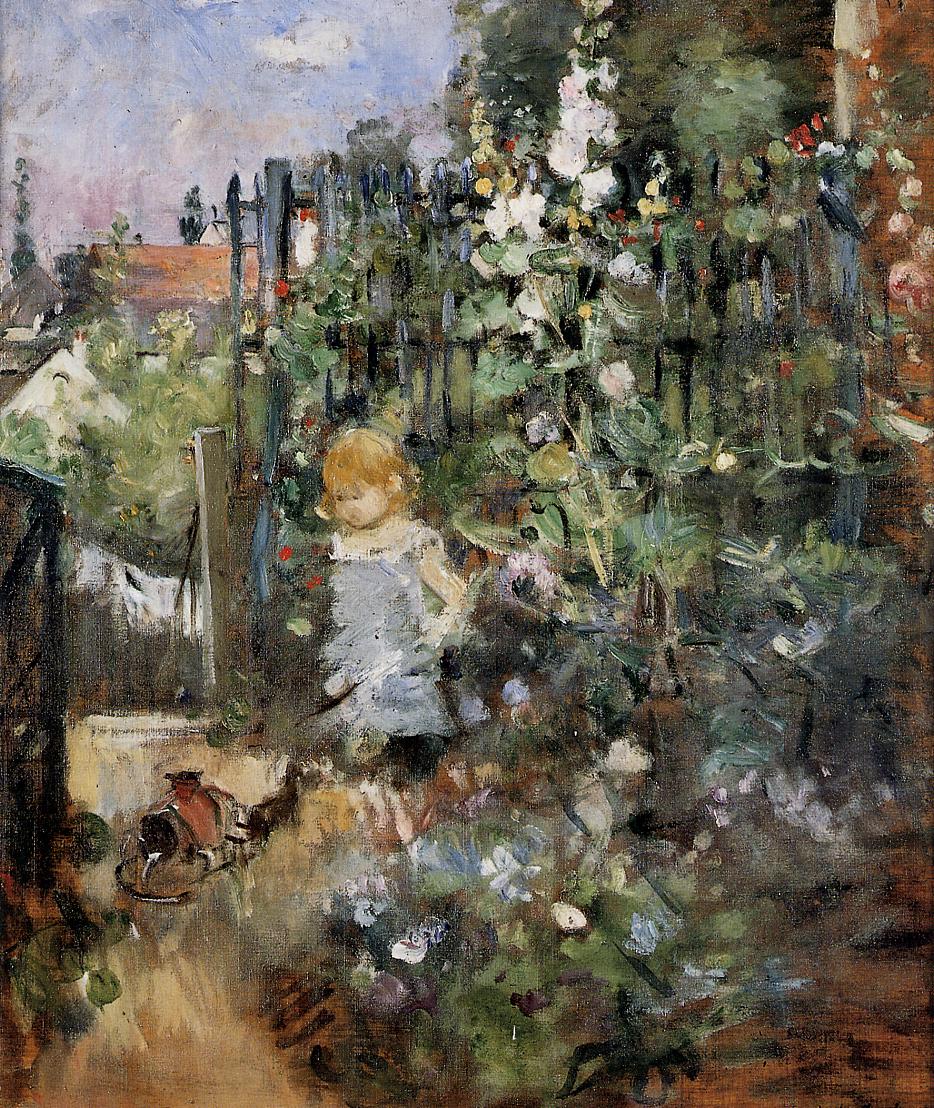 934x1108 Child In The Rose Garden 1881 Painting Berthe Morisot Oil Paintings - The Rose Painting