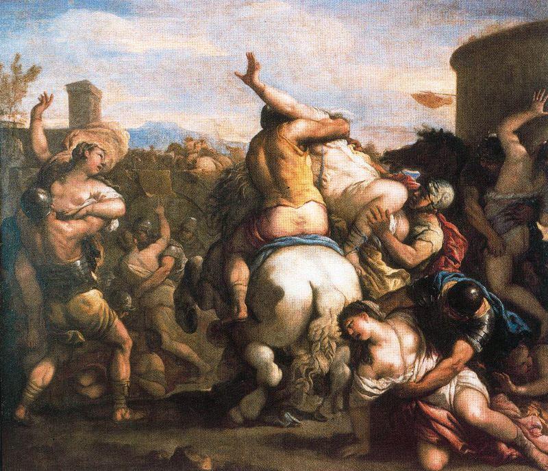 800x687 Rape Of The Sabine Woman 2 By Luca Giordano (1634 1705, Italy) - The Sabine Women Painting