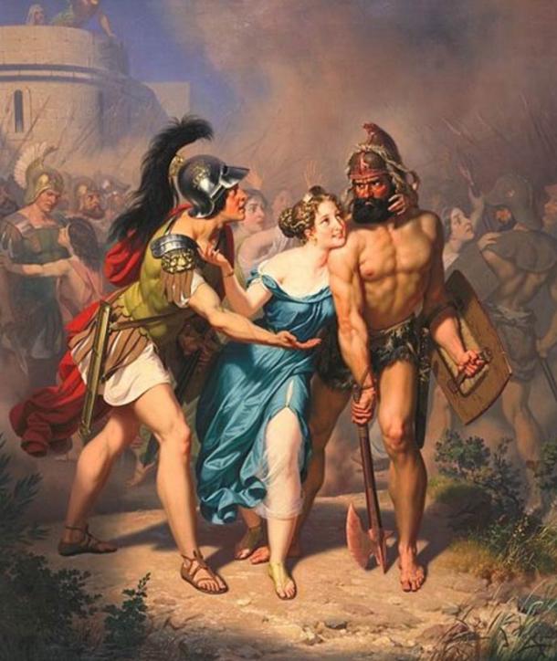 610x724 The Rape Of Sabine Women - The Sabine Women Painting