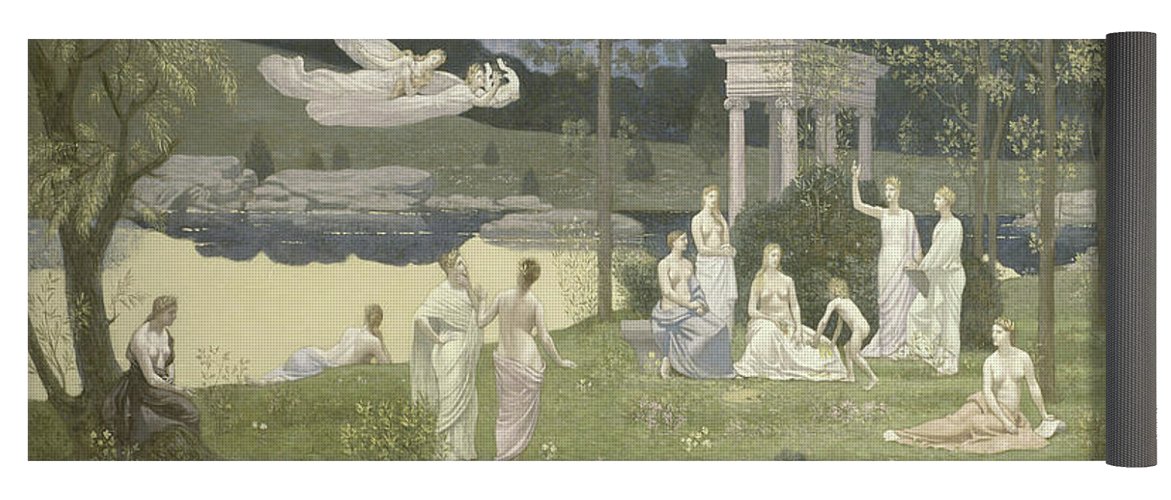 1171x500 The Sacred Grove, Beloved Of The Arts And The Muses Yoga Mat - The Sacred Grove Painting