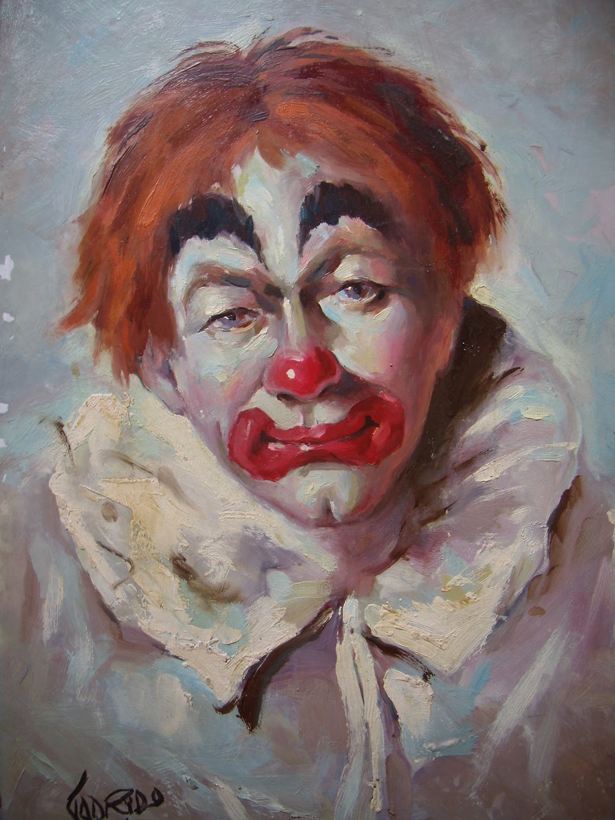 1200x1600 Private Art Collection Sad Clown Painting. - The Sad Clown Painting