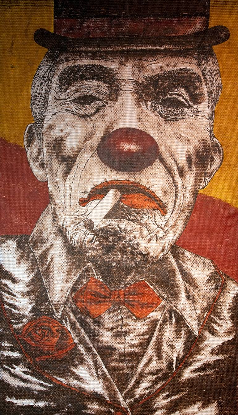 770x1342 Saatchi Art Old Sad Clown Painting By Eric Eric - The Sad Clown Painting