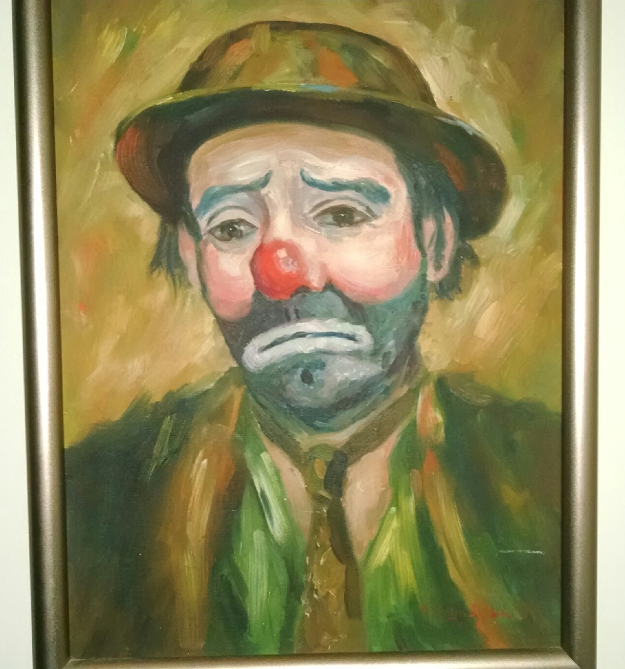 1278x1368 Sad Clown Happy Thoughts Sharon Lewis - The Sad Clown Painting