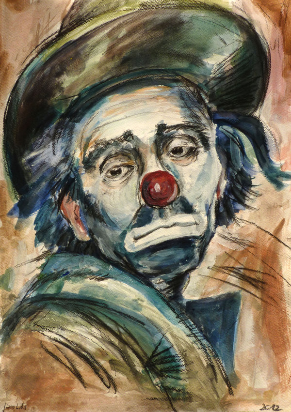 600x851 Sad Clown By Turorudolf - The Sad Clown Painting