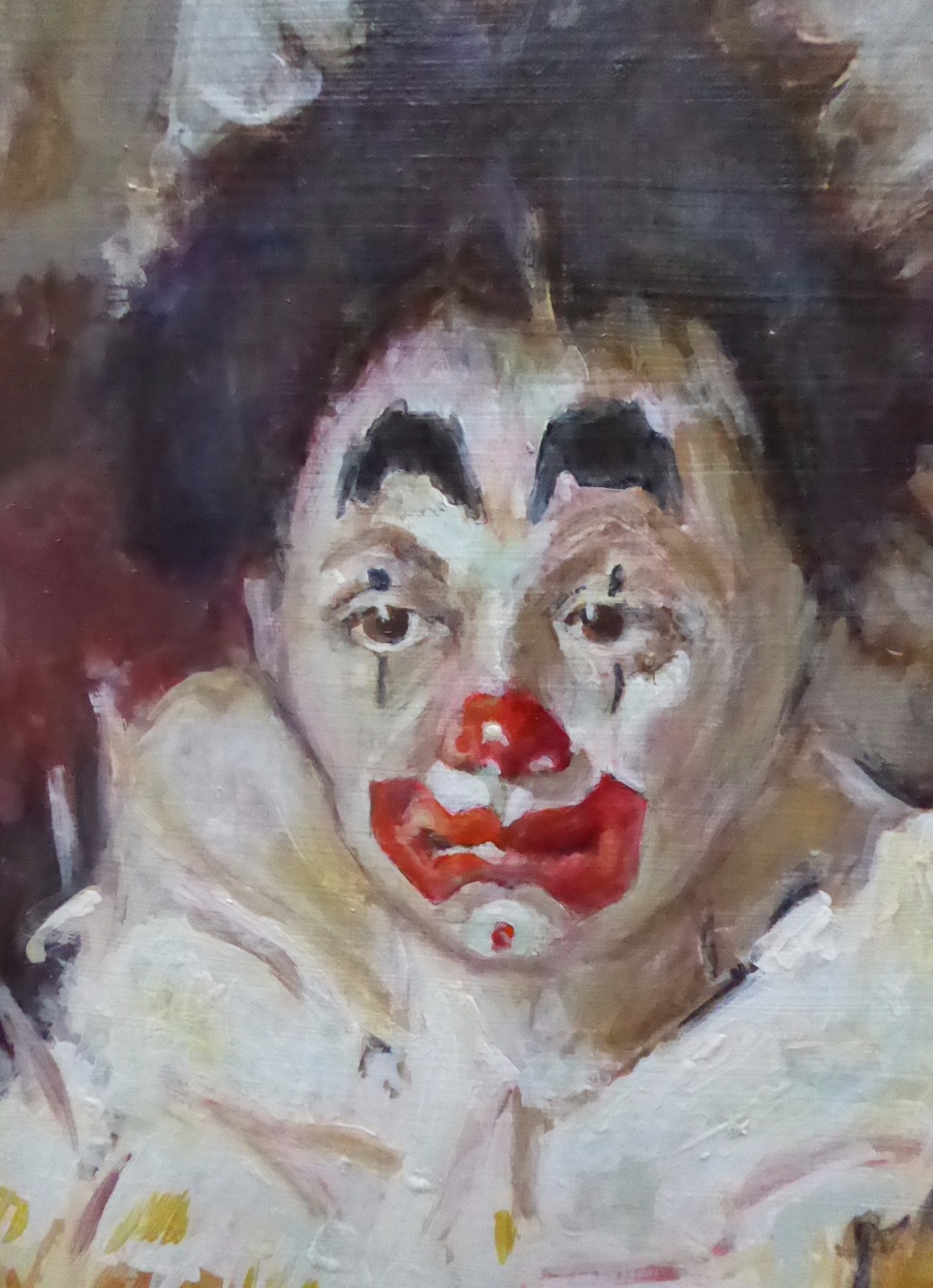 1160x1600 Oil On Board Of The Sad Clown By Artist Hal Brooks (Free Shipping - The Sad Clown Painting