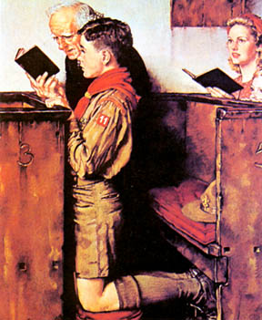 288x351 Rockwell And Csatari - The Scoutmaster Painting