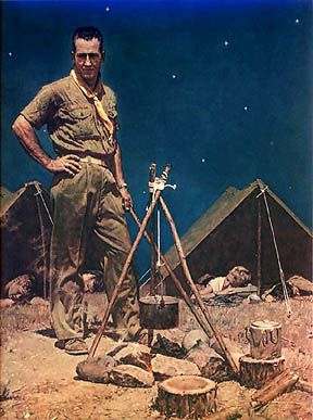 288x387 The Daily Flag Blog Archive Norman Rockwell's Boy Scouts - The Scoutmaster Painting