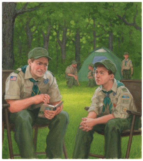 500x563 Boy Scout Image - The Scoutmaster Painting