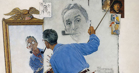 530x281 Norman Rockwell Paintings Artwork - The Scoutmaster Painting