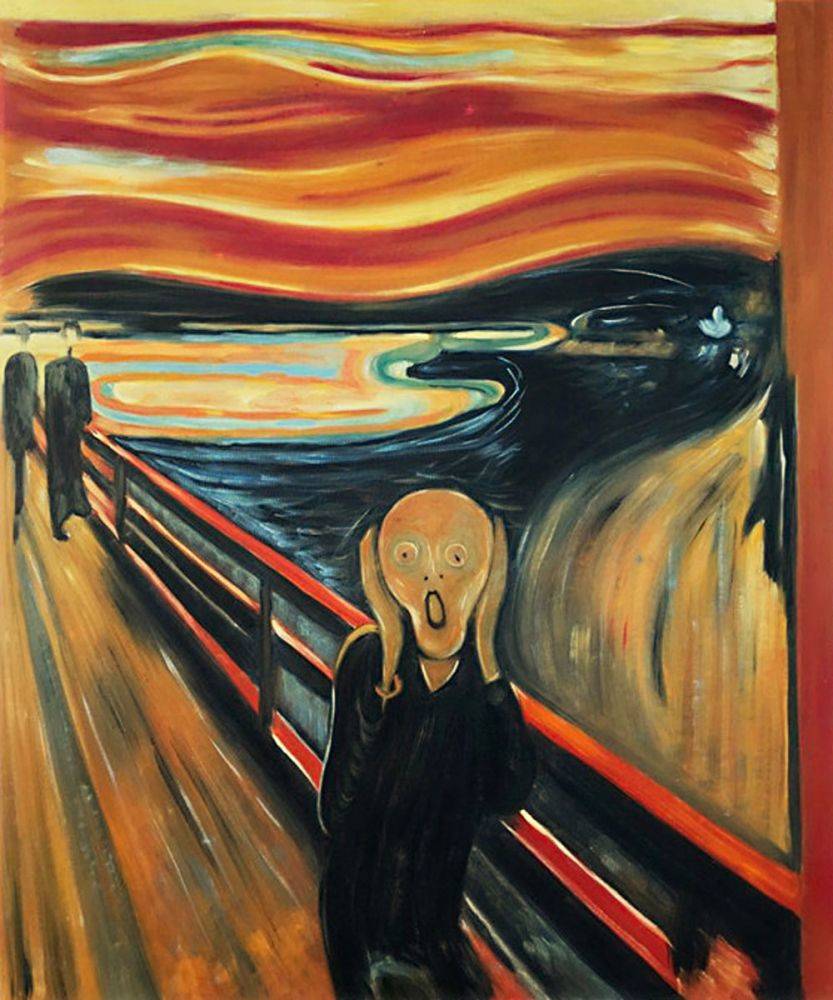 833x1000 The Scream Reproduction Oil Painting By Munch - The Scream Painting