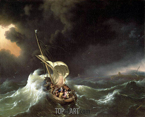 463x373 Christ In The Storm On The Sea Of Galilee Bakhuysen Painting - The Sea Of Galilee Painting