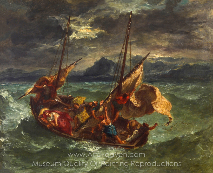 820x667 Reproduction Painting Eugene Delacroix Christ On The Sea - The Sea Of Galilee Painting