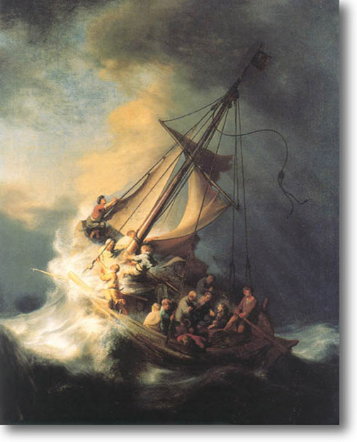 504x624 Storm On The Sea Of Galilee Rembrandt Van Rijn Qualityart4u - The Sea Of Galilee Painting