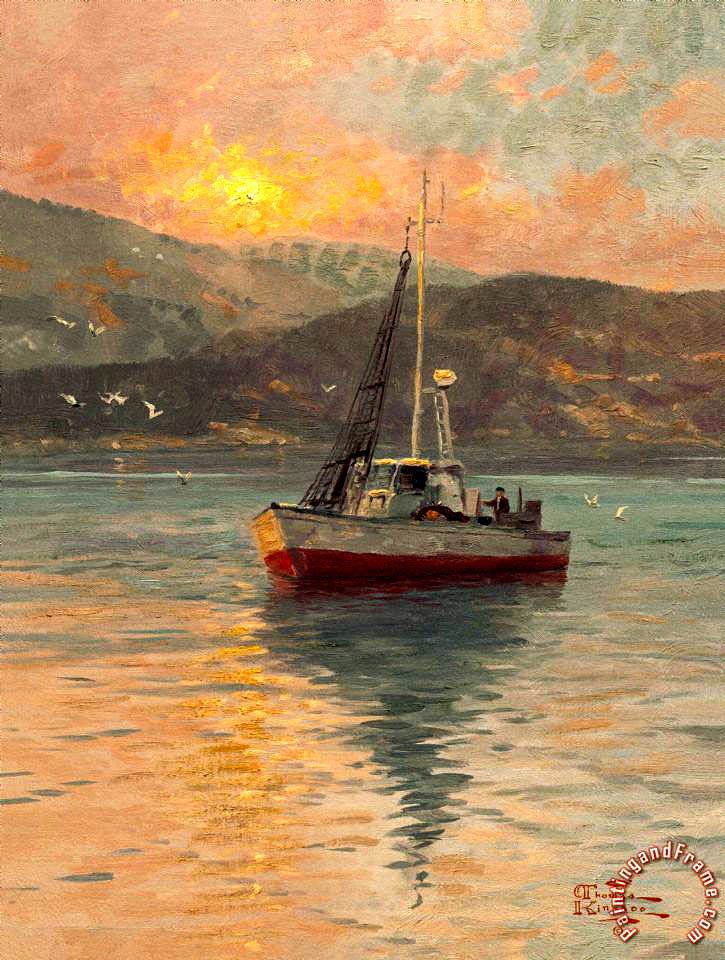 725x960 Thomas Kinkade Sunrise, Sea Of Galilee Painting - The Sea Of Galilee Painting