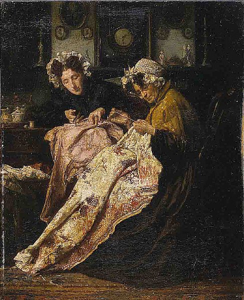 487x600 The Seamstress Painting Alexander Hugo Bakker Korff Oil Paintings - The Seamstress Painting