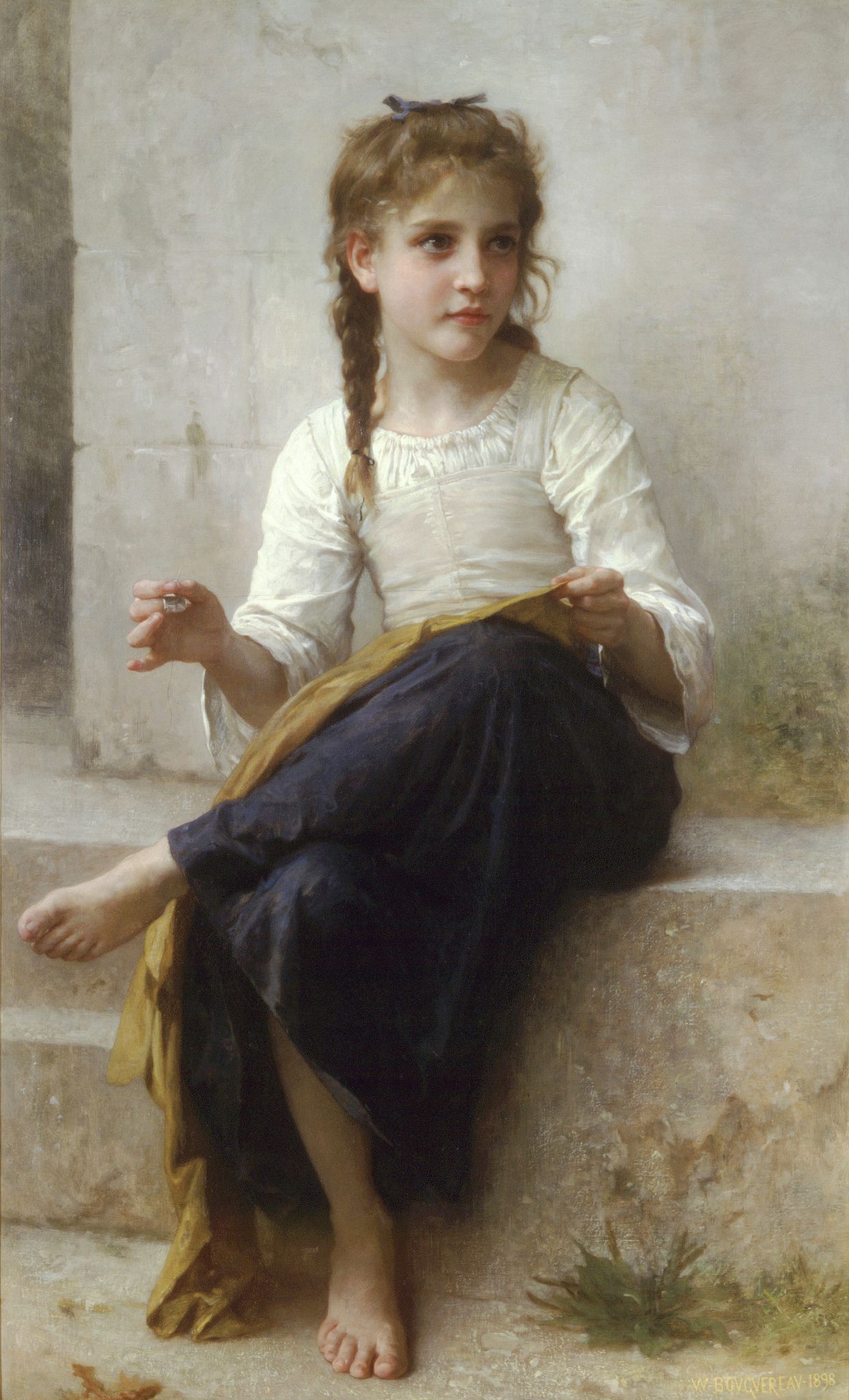 1243x2048 Bouguereau - The Seamstress Painting