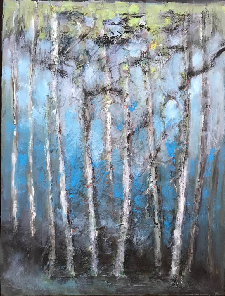 770x1013 Saatchi Art Birches In The Seasons Painting By Barbara Olszewska - The Seasons Painting