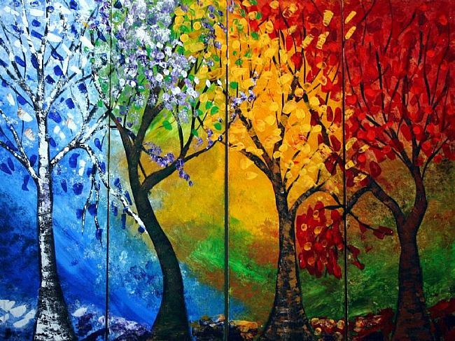650x487 The Seasons Jewish Folk Songs - The Seasons Painting