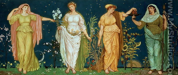 600x254 The Seasons By Walter Crane - The Seasons Painting