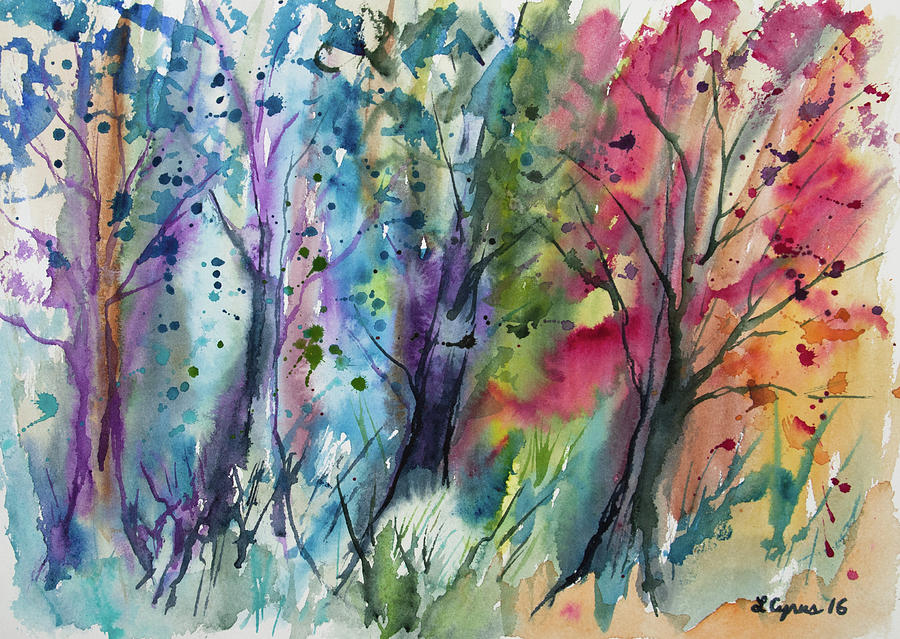 900x639 Watercolor - The Seasons Painting