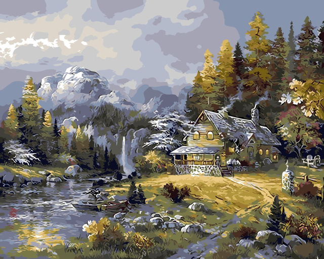 640x512 Art Picture Home Decor Seasons Landscape Wall Painting On Canvas - The Seasons Painting