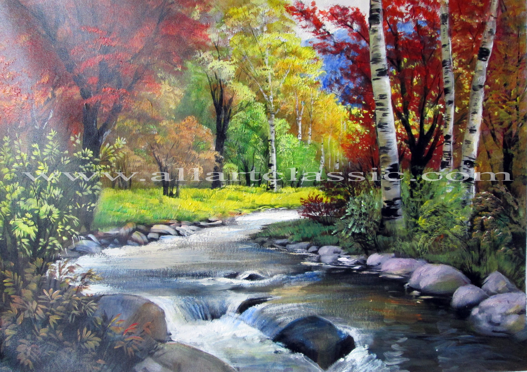 1700x1200 Art Reproductions And Original Oil Paintings Landscapes - The Seasons Painting