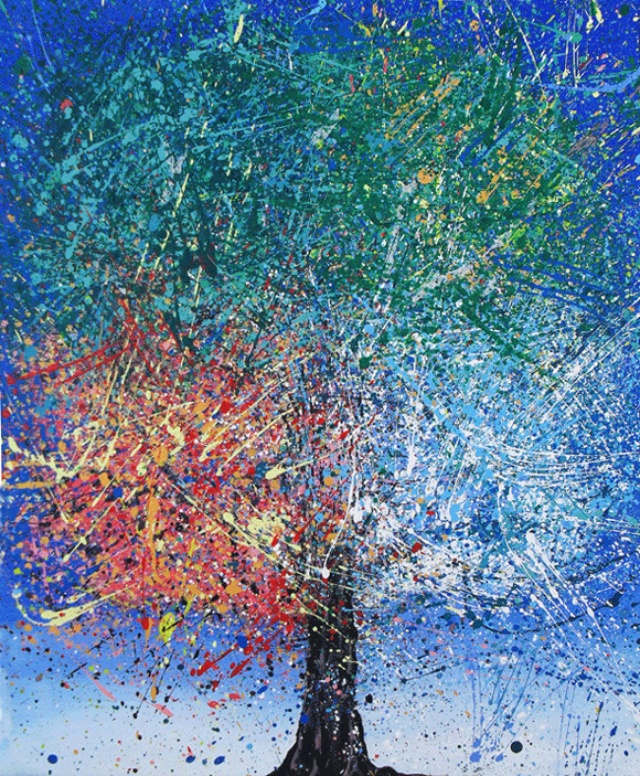 580x703 Benjie Herskowitz Artwork The Four Seasons Original Painting - The Seasons Painting