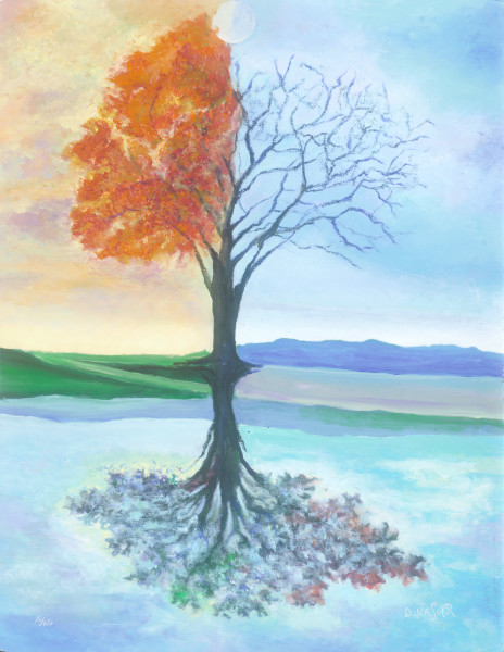 464x600 David Najar Invites You To Reflect With The Changing Of The Seasons - The Seasons Painting