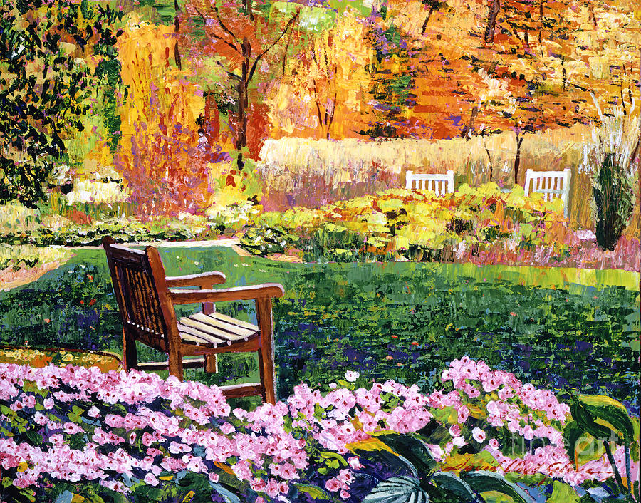 900x706 Secret Garden Chair Painting By David Lloyd Glover - The Secret Garden Painting