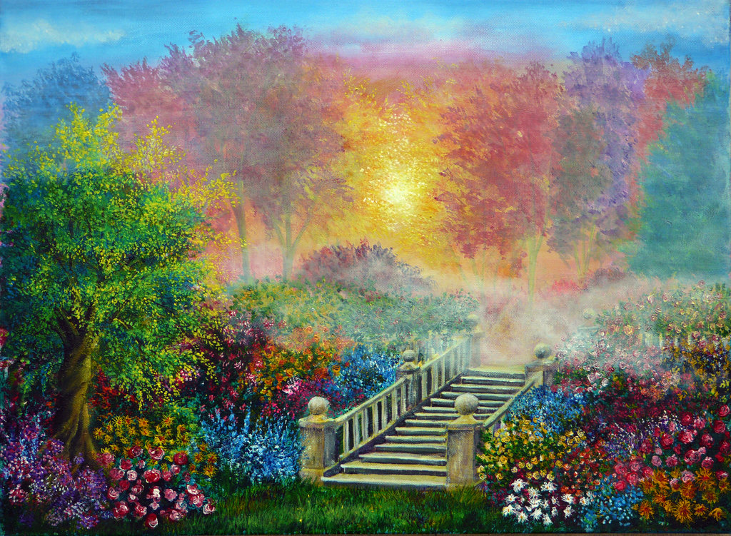 1024x751 Secret Garden By Annmariebone - The Secret Garden Painting